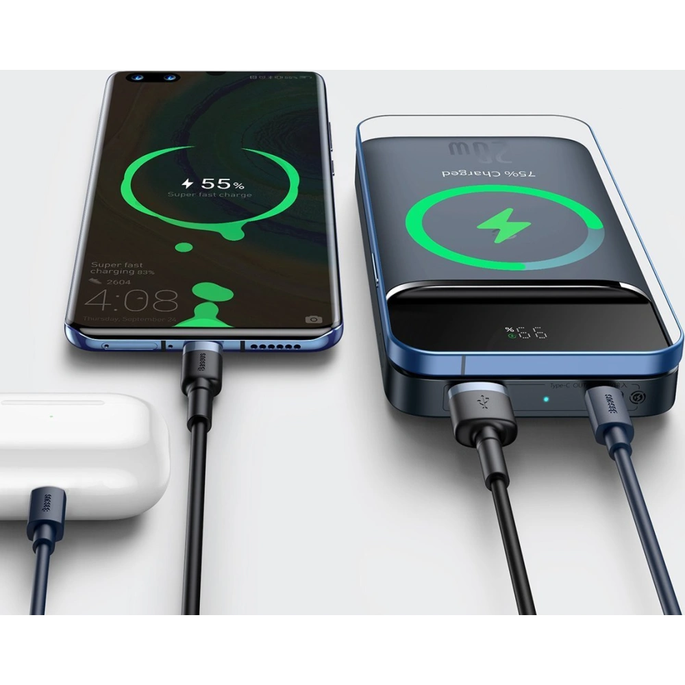 Hurtownia GSM - Powerbank Baseus Magnetic s indukčním nabíjením, 10000mAh, 20W, USB + USB-C (modrý) - BSU2780BLU - {ean13} - Hurt