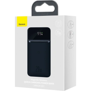 Powerbank Baseus Magnetic z ładowaniem indukcyjnym, 10000mAh, 20W, USB + USB-C (niebieski)