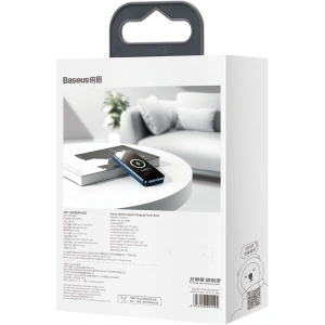 Powerbank Baseus Magnetic z ładowaniem indukcyjnym, 10000mAh, 20W, USB + USB-C (niebieski)