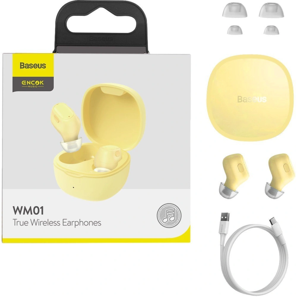 Hurtownia GSM - Sluchátka TWS Baseus Encok WM01 (žluté) - BSU2781YEL - {ean13} - Hurt