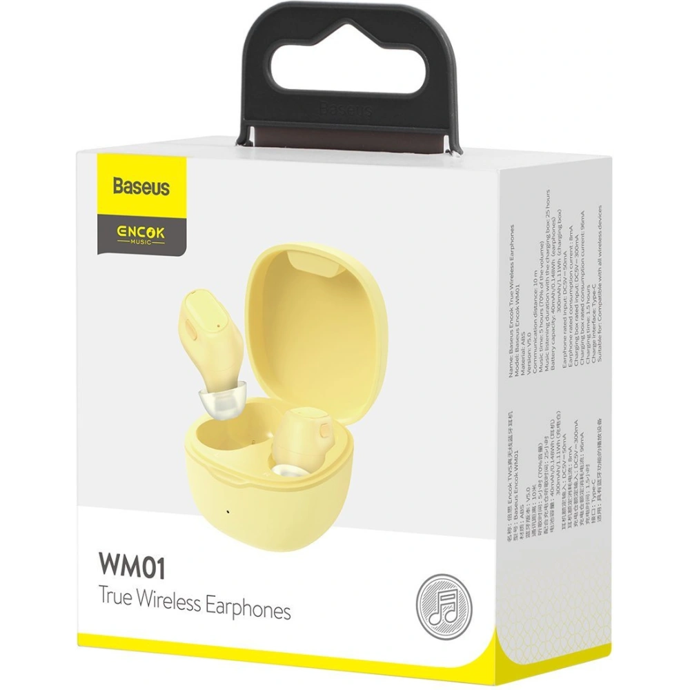 Wholesale Wireless headphones Baseus Encok WM01, Bluetooth 5.0 (yellow) - BSU2781YEL - {ean13} - Hurt