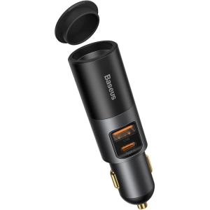 Hurtownia GSM - Ładowarka samochodowa Baseus Share Together Fast z gniazdem zapalniczki, USB + USB-C, 120W (szara) - BSU2782GRY - {ean13} - Hurt