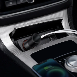 Hurtownia GSM - Auto nabíječka Baseus Share Together Fast s zásuvkou zapalovače, USB + USB-C, 120W (šedá) - BSU2782GRY - {ean13} - Hurt