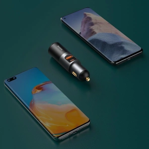Hurtownia GSM - Auto nabíječka Baseus Share Together Fast s zásuvkou zapalovače, USB + USB-C, 120W (šedá) - BSU2782GRY - {ean13} - Hurt