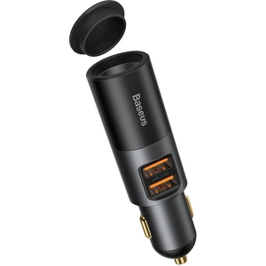 Hurtownia GSM - Ładowarka samochodowa Baseus Share Together Fast z gniazdem zapalniczki, 2x USB, 120W (szara) - BSU2783GRY - {ean13} - Hurt