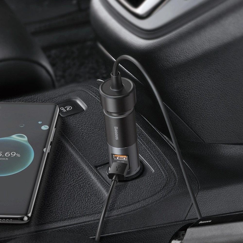 Hurtownia GSM - Automobilová nabíječka Baseus Share Together Fast s cigaretovým konektorem, 2x USB, 120W (šedá) - BSU2783GRY - {ean13} - Hurt