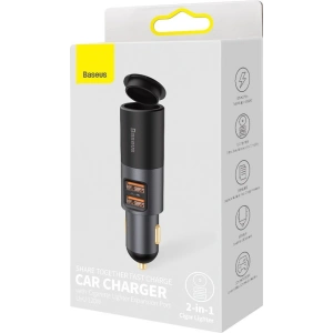 Hurtownia GSM - Automobilová nabíječka Baseus Share Together Fast s cigaretovým konektorem, 2x USB, 120W (šedá) - BSU2783GRY - {ean13} - Hurt