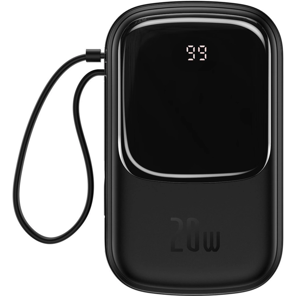 Wholesale Baseus Q pow Digital Display Power Bank 20000mAh, IP, USB, USB-C, 22,5W (With Lightning Cable) Black - BSU2784BLK - {ean13} - Hurt