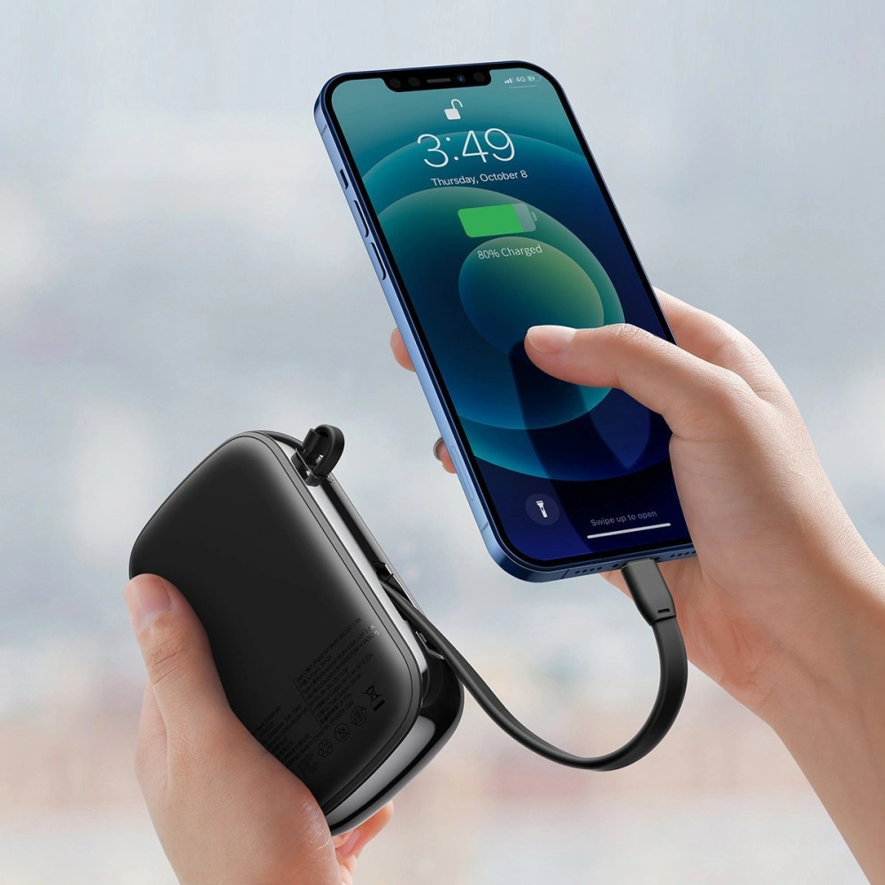 Hurtownia GSM - Powerbank Baseus Qpow 20000mAh, IP, USB, USB-C, 22W s kabelem Lightning (černý) - BSU2784BLK - {ean13} - Hurt