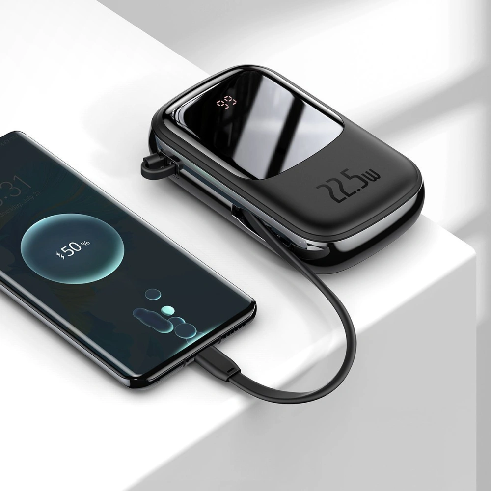 Hurtownia GSM - Powerbank Baseus Qpow 20000mAh, IP, USB, USB-C, 22.5W s kabelem USB-C (černý) - BSU2785BLK - {ean13} - Hurt