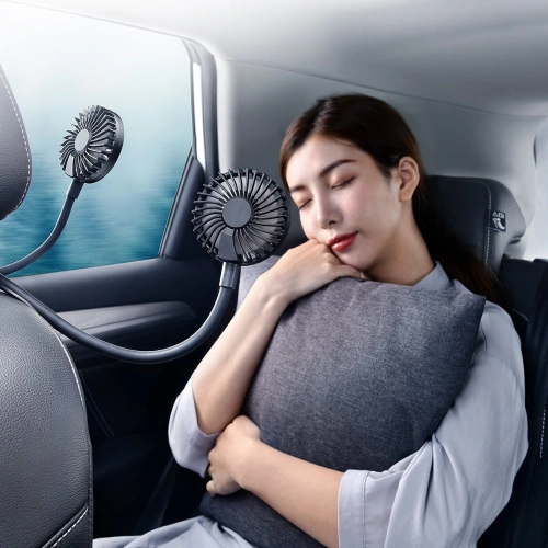 Samochodowy wentylator / wiatrak Baseus Blustery na zagłówek, USB (czarny)