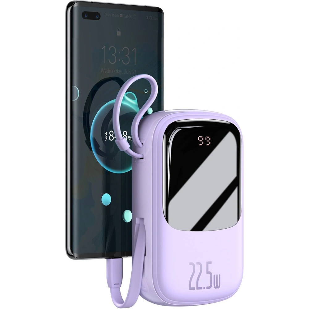Hurtownia GSM - Powerbank Baseus Qpow 20000mAh, IP, USB, USB-C, 22.5W s kabelem USB-C (fialový) - BSU2788PRP - {ean13} - Hurt