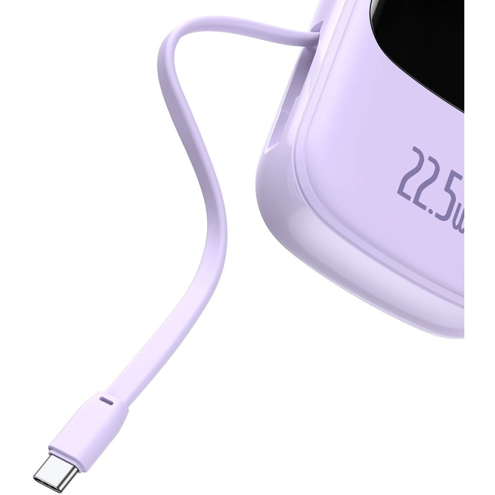 Wholesale Baseus Q pow Digital Display Power Bank 20000mAh, IP, USB, USB-C, 22.5W with Type-C Cable (morado) - BSU2788PRP - {ean13} - Hurt