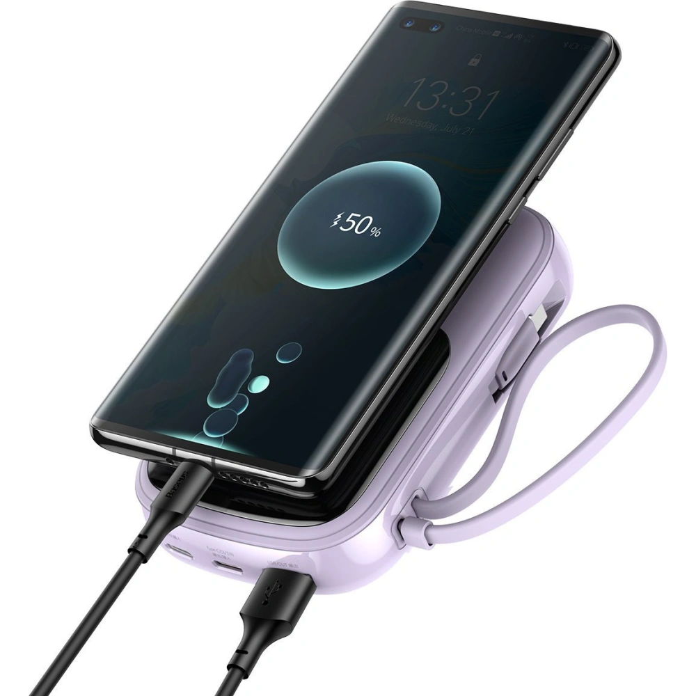 Wholesale Baseus Q pow Digital Display Power Bank 20000mAh, IP, USB, USB-C, 22.5W with Type-C Cable (morado) - BSU2788PRP - {ean13} - Hurt