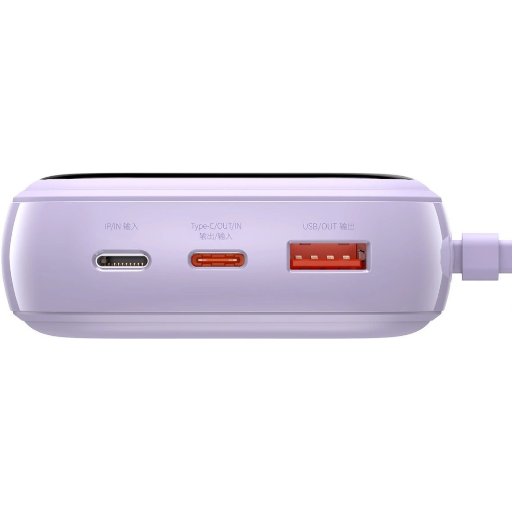 Wholesale Baseus Q pow Digital Display Power Bank 20000mAh, IP, USB, USB-C, 22.5W with Type-C Cable (morado) - BSU2788PRP - {ean13} - Hurt