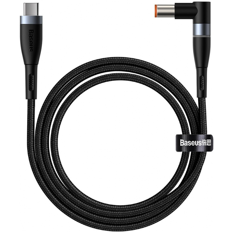 Baseus Distributor - 6953156206960 - BSU2794BLK - Baseus Zinc Magnetic Cable USB-C to DC 7,9x5,5mm, 100W, PD, 2m, angled (black) - B2B homescreen