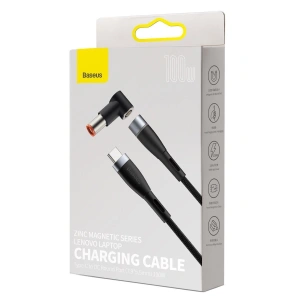 Hurtownia GSM - Kabel magnetyczny Baseus Zinc Magnetic, USB-C do wtyk DC 7,9x5,5mm, 100W, PD, 2m, kątowy (czarny) - BSU2794BLK - {ean13} - Hurt