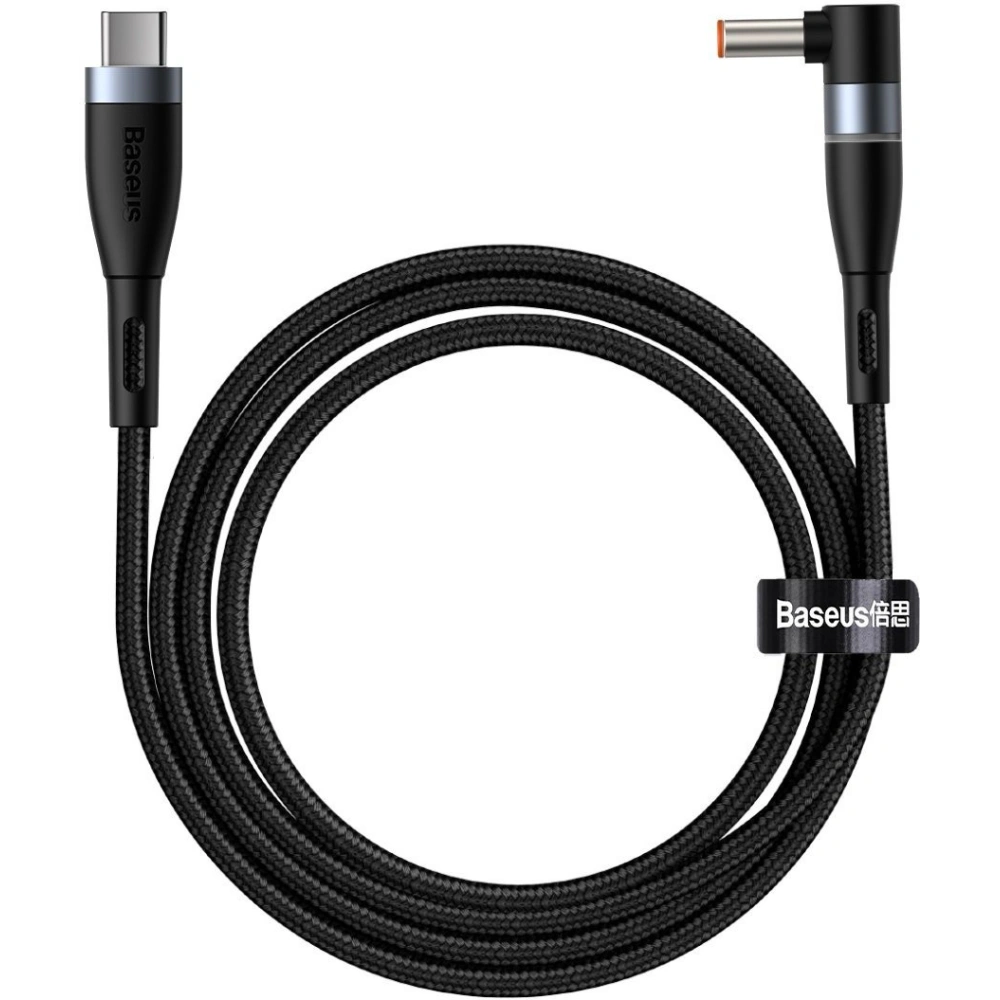 Hurtownia GSM - Kabel magnetický Baseus Zinc Magnetic, USB-C na konektor DC 5,5x2,5mm, 100W, PD, 2m, úhlový (černý) - BSU2795BLK - {ean13} - Hurt