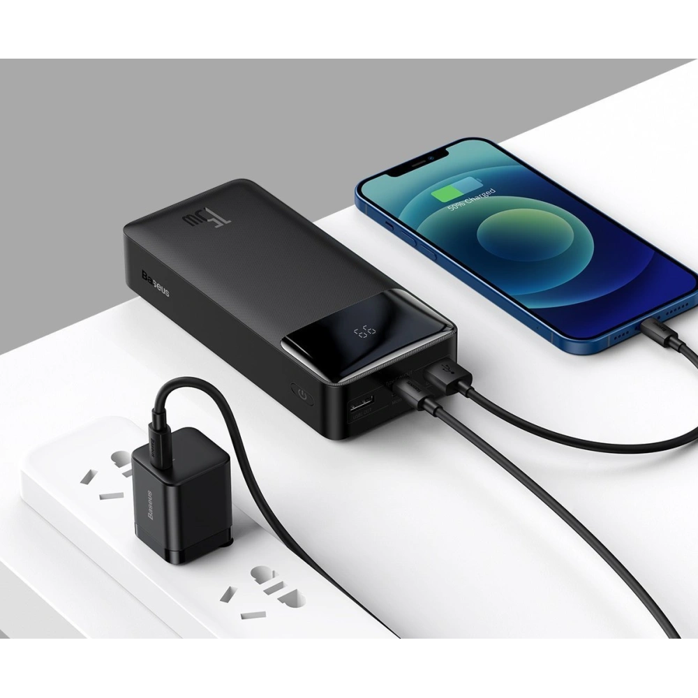 Hurtownia GSM - PowerBank Baseus Bipow 30000mAh, 2xUSB, USB-C, 15W (černý) - BSU2796BLK - {ean13} - Hurt