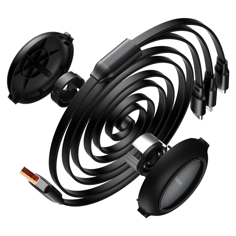 Hurtownia GSM - USB kabel 3w1 Baseus Bright Mirror, USB na micro USB / USB-C / Lightning, 66W, 1.2m (černý) - BSU2797BLK - {ean13} - Hurt