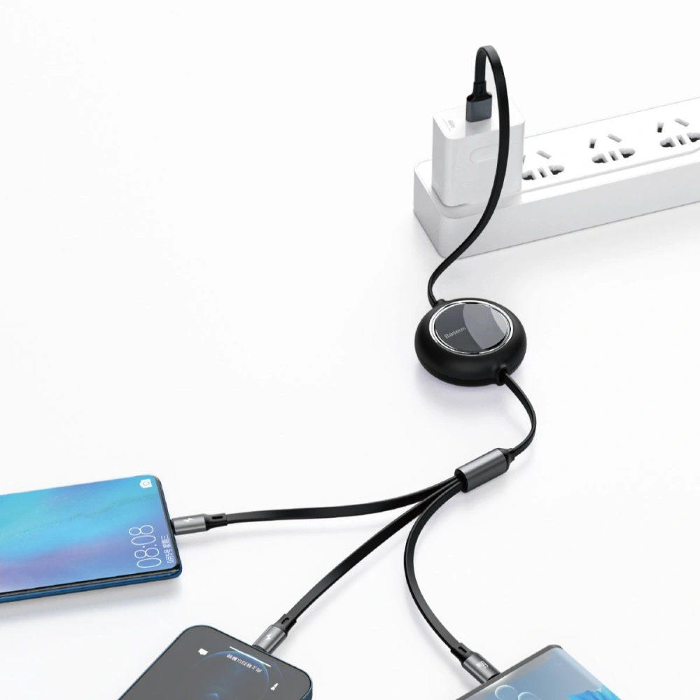 Hurtownia GSM - USB kabel 3w1 Baseus Bright Mirror, USB na micro USB / USB-C / Lightning, 66W, 1.2m (černý) - BSU2797BLK - {ean13} - Hurt