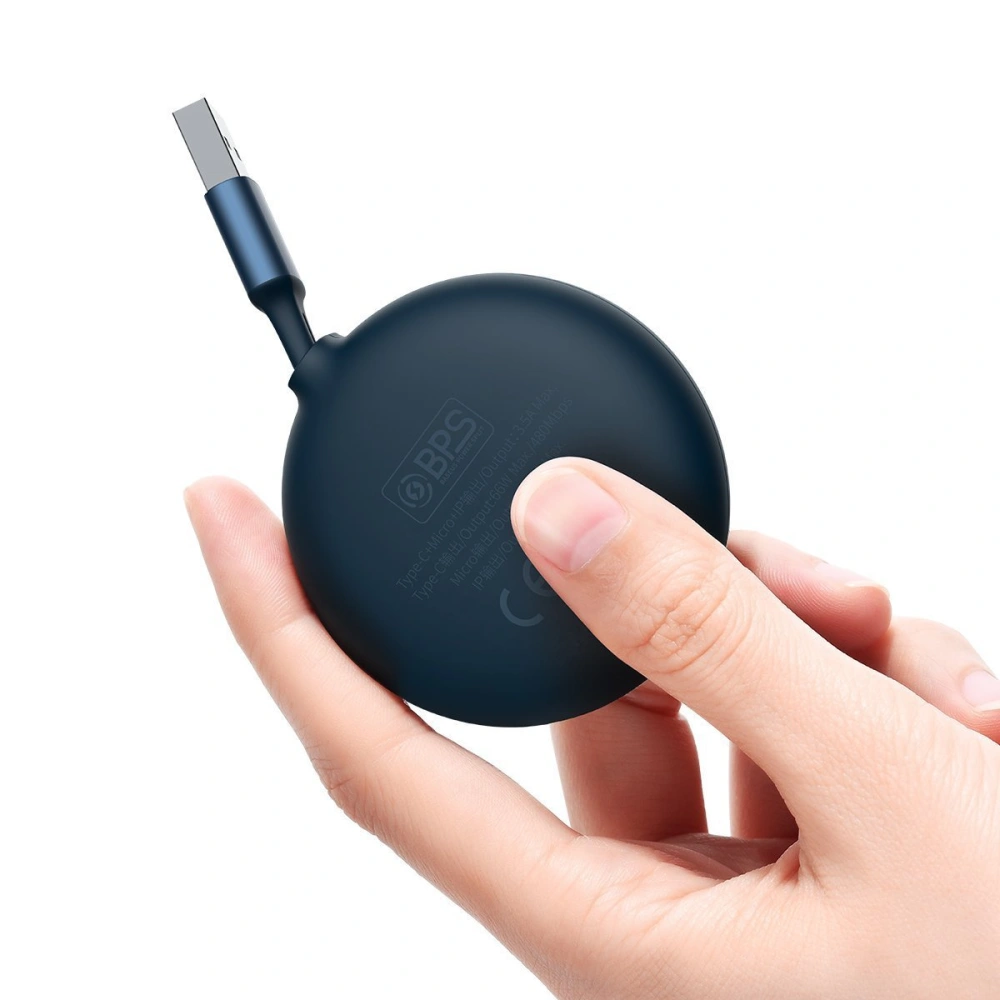 Hurtownia GSM - Kabel USB 3w1 Baseus Bright Mirror, USB do micro USB / USB-C / Lightning, 66W, 1.2m (modrý) - BSU2798BLU - {ean13} - Hurt