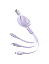 Hurtownia GSM - Kabel USB 3w1 Baseus Bright Mirror, USB do micro USB / USB-C / Lightning, 66W, 1.2m (fioletowy) - BSU2799PRP - {ean13} - Hurt