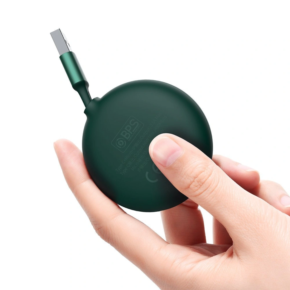 Hurtownia GSM - Kabel USB 3w1 Baseus Bright Mirror, USB do micro USB / USB-C / Lightning, 66W, 1.2m (zelená) - BSU2800GRN - {ean13} - Hurt
