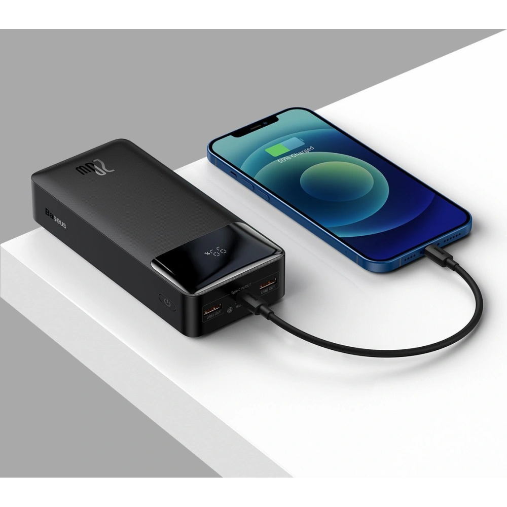 Hurtownia GSM - PowerBank Baseus Bipow 30000mAh, 2xUSB, USB-C, 20W (černý) - BSU2801BLK - {ean13} - Hurt