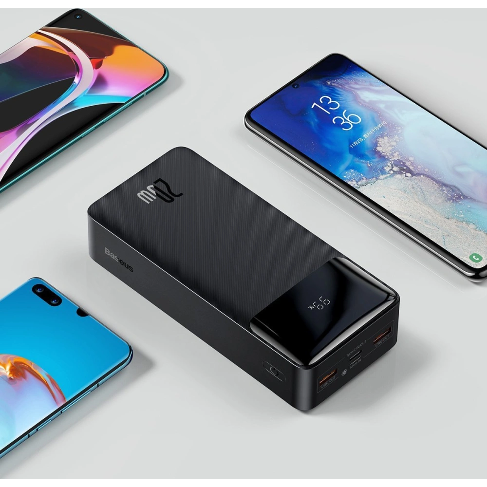 Hurtownia GSM - PowerBank Baseus Bipow 30000mAh, 2xUSB, USB-C, 20W (černý) - BSU2801BLK - {ean13} - Hurt