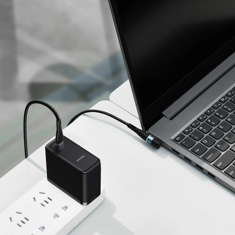 Hurtownia GSM - Magnetický kabel Baseus Zinc Magnetic, USB-C na DC konektor 4x1,7mm, 100W, PD, 2m, úhlový (černý) - BSU2802BLK - {ean13} - Hurt