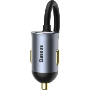 Hurtownia GSM - Ładowarka samochodowa Baseus Share Together z przedłużaczem, 3x USB, USB-C, 120W (szara) - BSU2803GRY - {ean13} - Hurt
