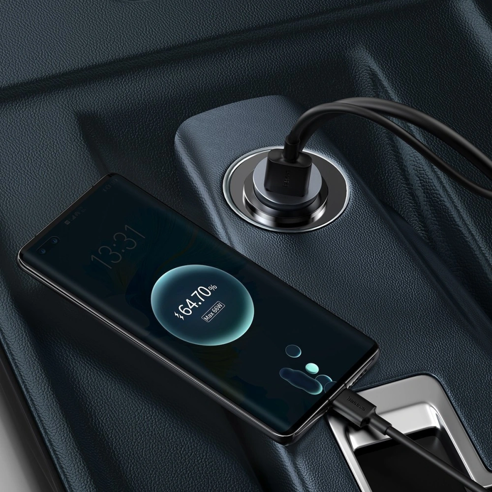 Hurtownia GSM - Automobilová nabíječka Baseus Share Together s prodlužovačem, 3x USB, USB-C, 120W (šedá) - BSU2803GRY - {ean13} - Hurt