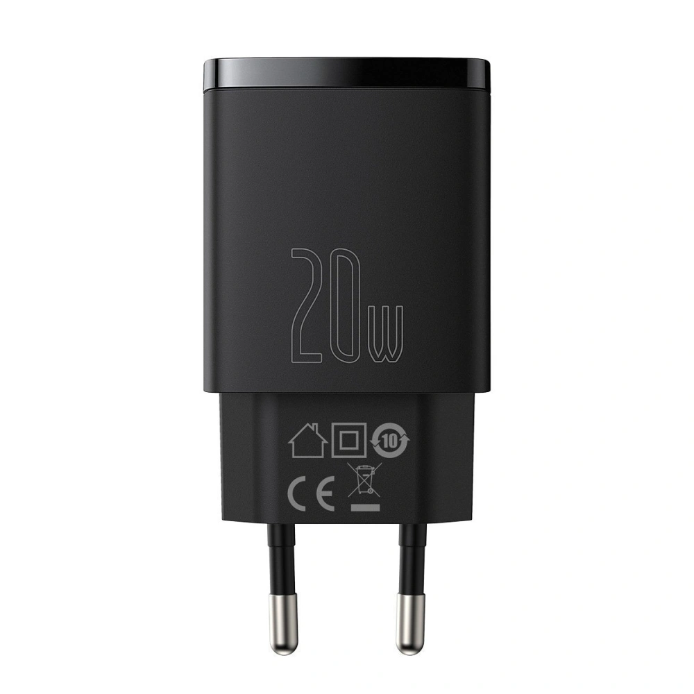 Hurtownia GSM - Ładowarka sieciowa Baseus Compact Quick Charger, USB, USB-C, 20W (czarna) - BSU2804BLK - {ean13} - Hurt