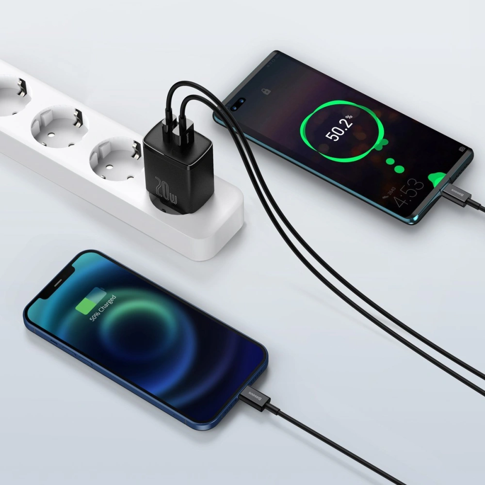 Hurtownia GSM - Ładowarka sieciowa Baseus Compact Quick Charger, USB, USB-C, 20W (czarna) - BSU2804BLK - {ean13} - Hurt
