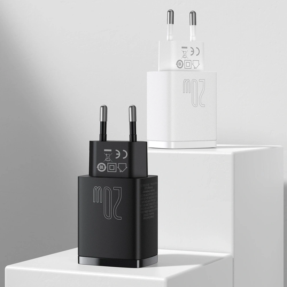 Hurtownia GSM - Ładowarka sieciowa Baseus Compact Quick Charger, USB, USB-C, 20W (czarna) - BSU2804BLK - {ean13} - Hurt