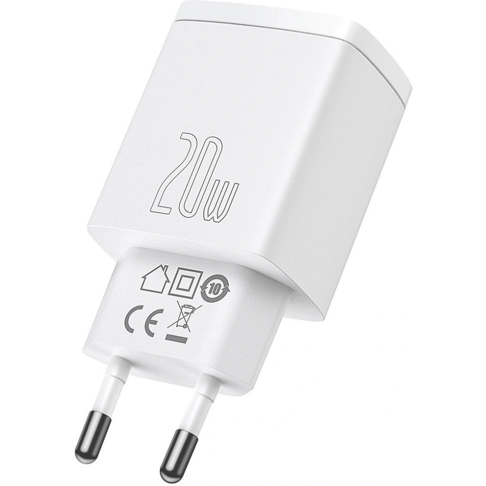 Hurtownia GSM - Ładowarka sieciowa Baseus Compact Quick Charger, USB, USB-C, 20W (biała) - BSU2805WHT - {ean13} - Hurt