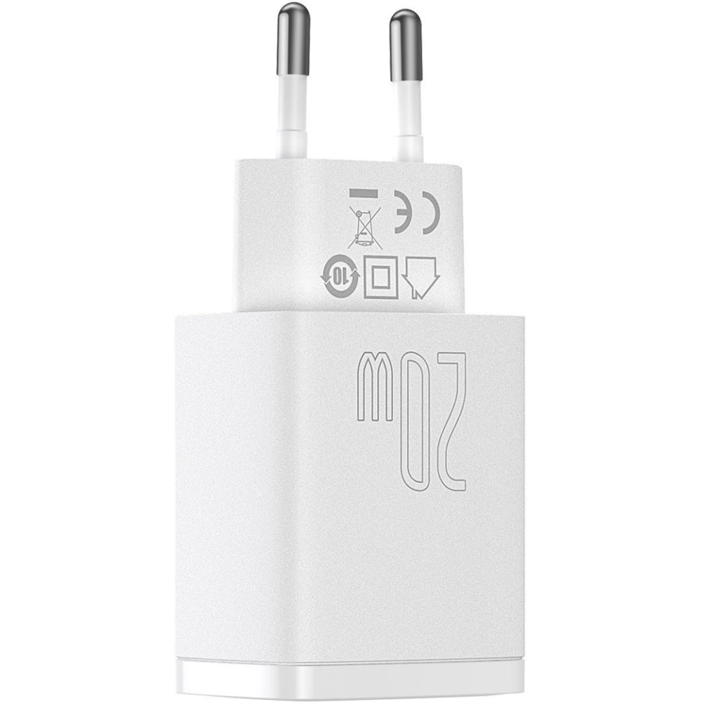 Hurtownia GSM - Ładowarka sieciowa Baseus Compact Quick Charger, USB, USB-C, 20W (biała) - BSU2805WHT - {ean13} - Hurt