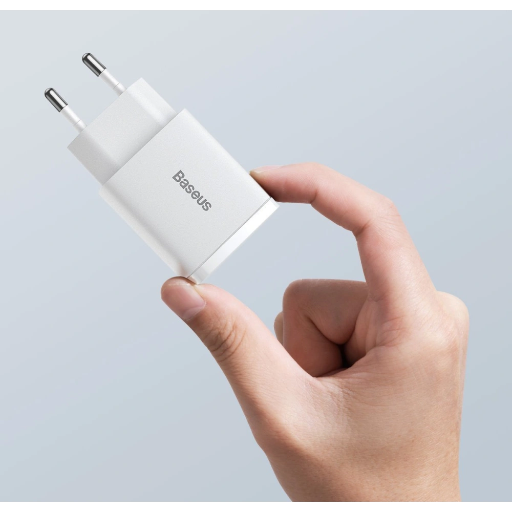 Hurtownia GSM - Ładowarka sieciowa Baseus Compact Quick Charger, USB, USB-C, 20W (biała) - BSU2805WHT - {ean13} - Hurt