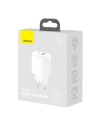 Hurtownia GSM - Ładowarka sieciowa Baseus Compact Quick Charger, USB, USB-C, 20W (biała) - BSU2805WHT - {ean13} - Hurt