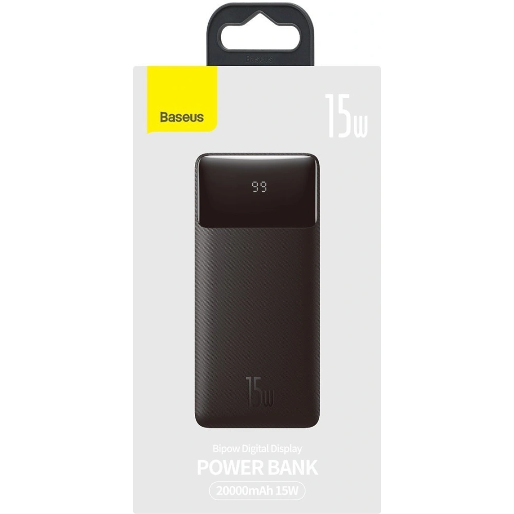 Hurtownia GSM - PowerBank Baseus Bipow 20000mAh, 2xUSB, USB-C, 15W (czarny) - BSU2806BLK - {ean13} - Hurt