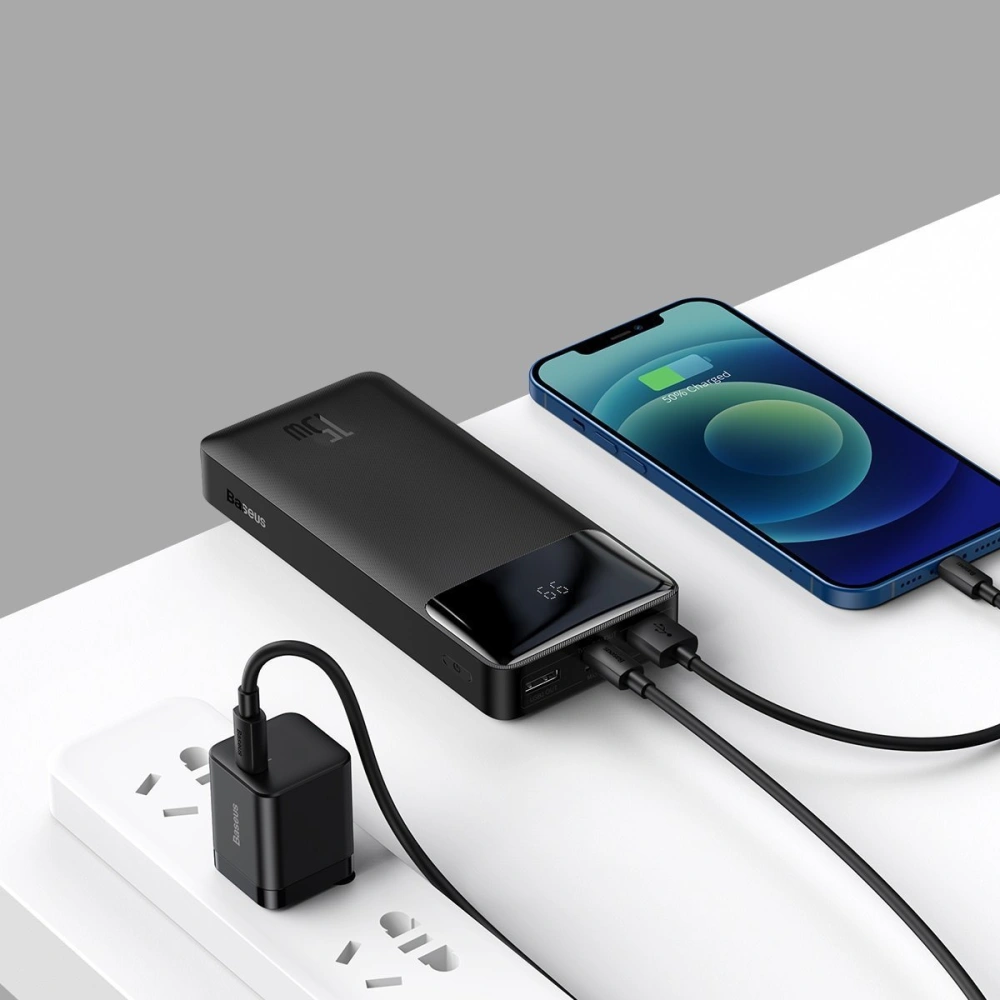 Hurtownia GSM - PowerBank Baseus Bipow 10000mAh, 2xUSB, USB-C, 20W (černý) - BSU2807BLK - {ean13} - Hurt