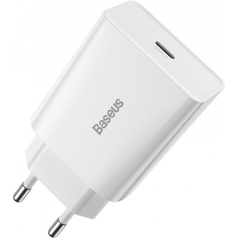 Hurtownia Baseus - 6953156201705 - BSU2808WHT - Ładowarka sieciowa Baseus Speed Mini Quick Charger, USB-C, PD, 3A, 20W (biała) - B2B homescreen
