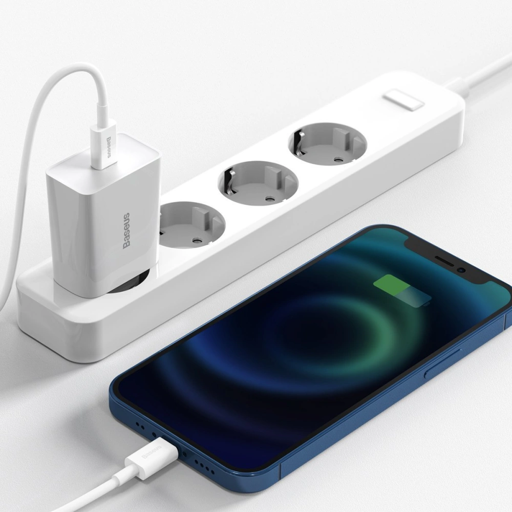 Hurtownia GSM - Síťová nabíječka Baseus Speed Mini Quick Charger, USB-C, PD, 3A, 20W (bílá) - BSU2808WHT - {ean13} - Hurt