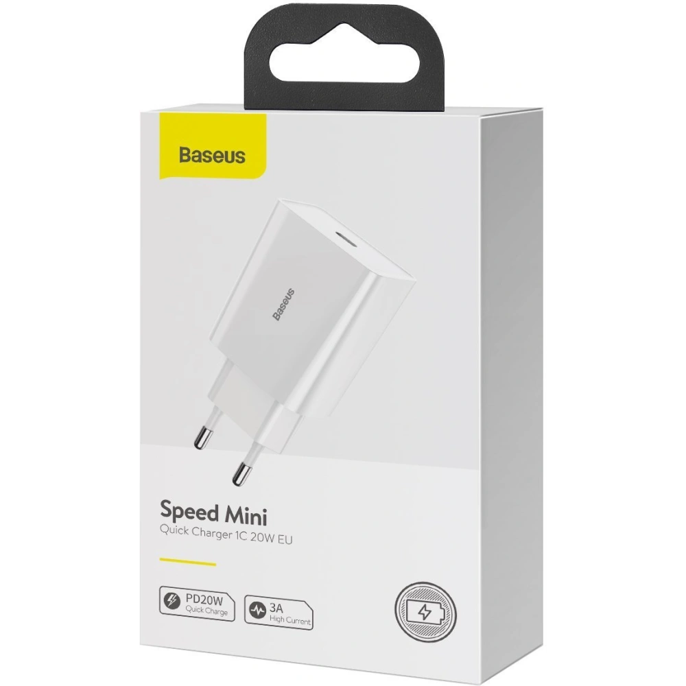 Hurtownia GSM - Ładowarka sieciowa Baseus Speed Mini Quick Charger, USB-C, PD, 3A, 20W (biała) - BSU2808WHT - {ean13} - Hurt