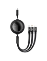 Kabel USB 3w1 Baseus Bright Mirror, USB do micro USB / USB-C / Lightning, 100W, 1.2m (czarny)