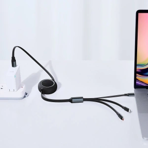 Kabel USB 3w1 Baseus Bright Mirror, USB do micro USB / USB-C / Lightning, 100W, 1.2m (czarny)