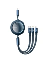 Kabel USB 3w1 Baseus Bright Mirror, USB do micro USB / USB-C / Lightning, 100W, 1.2m (niebieski)