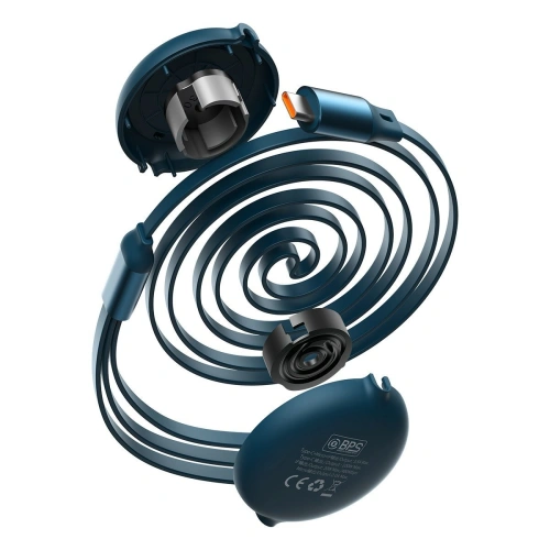 Kabel USB 3w1 Baseus Bright Mirror, USB do micro USB / USB-C / Lightning, 100W, 1.2m (niebieski)