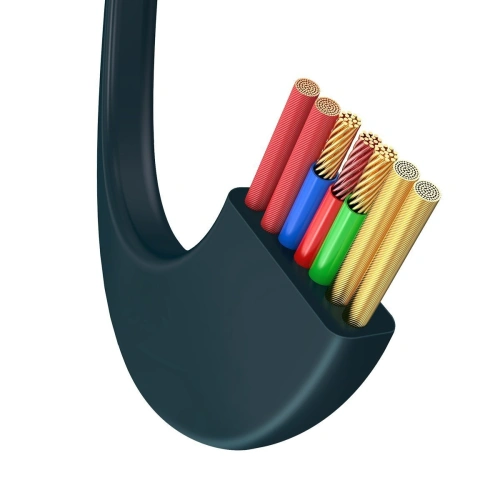 Kabel USB 3w1 Baseus Bright Mirror, USB do micro USB / USB-C / Lightning, 100W, 1.2m (niebieski)